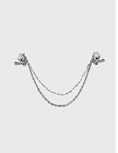 Silver Rhinestone Bee Collar Clip