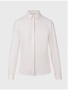 Crepe White Shirt With Tailored Fit and Classic Button-Down Design