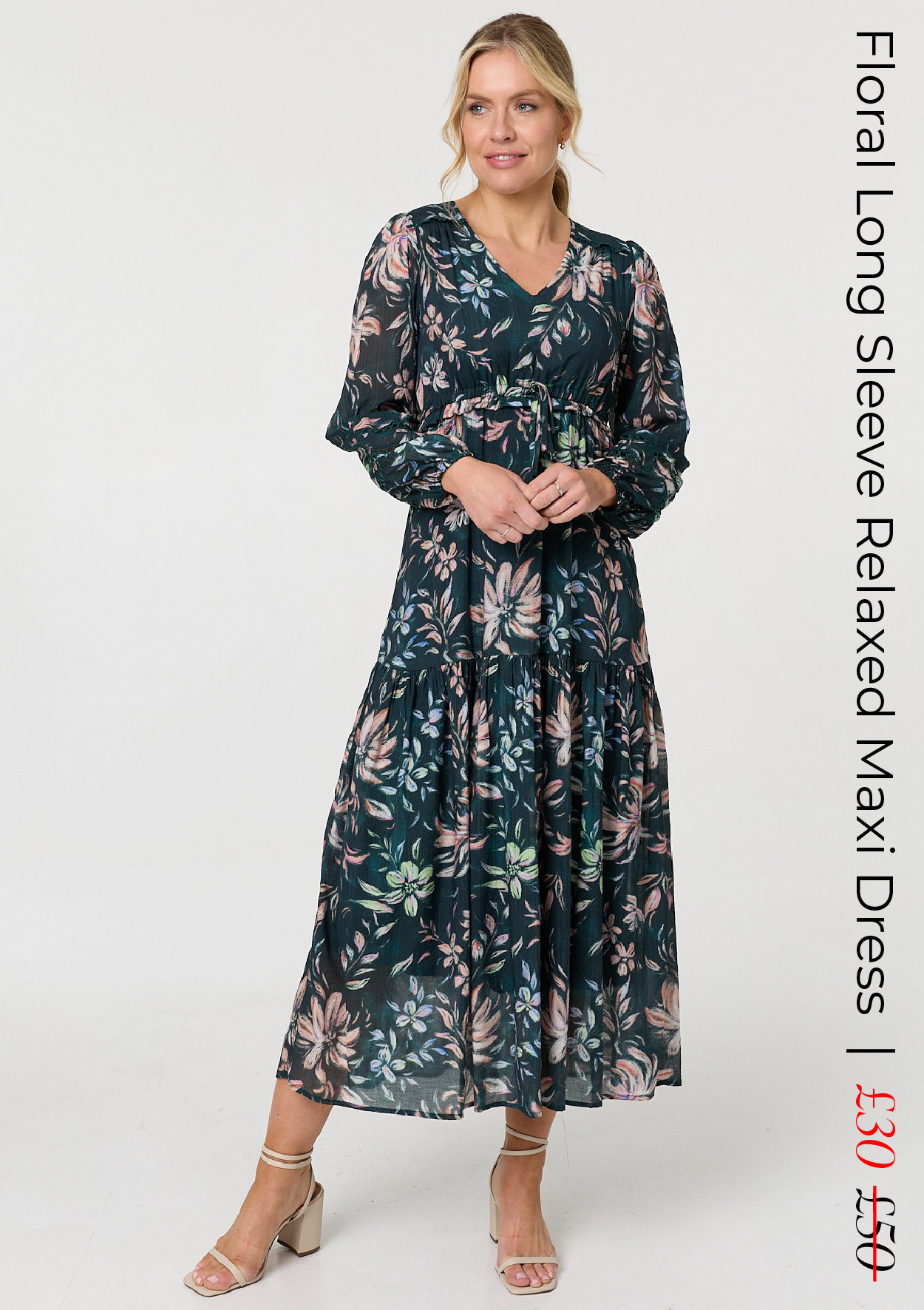 Floral Long Sleeve Relaxed Maxi Dress | Shop Now