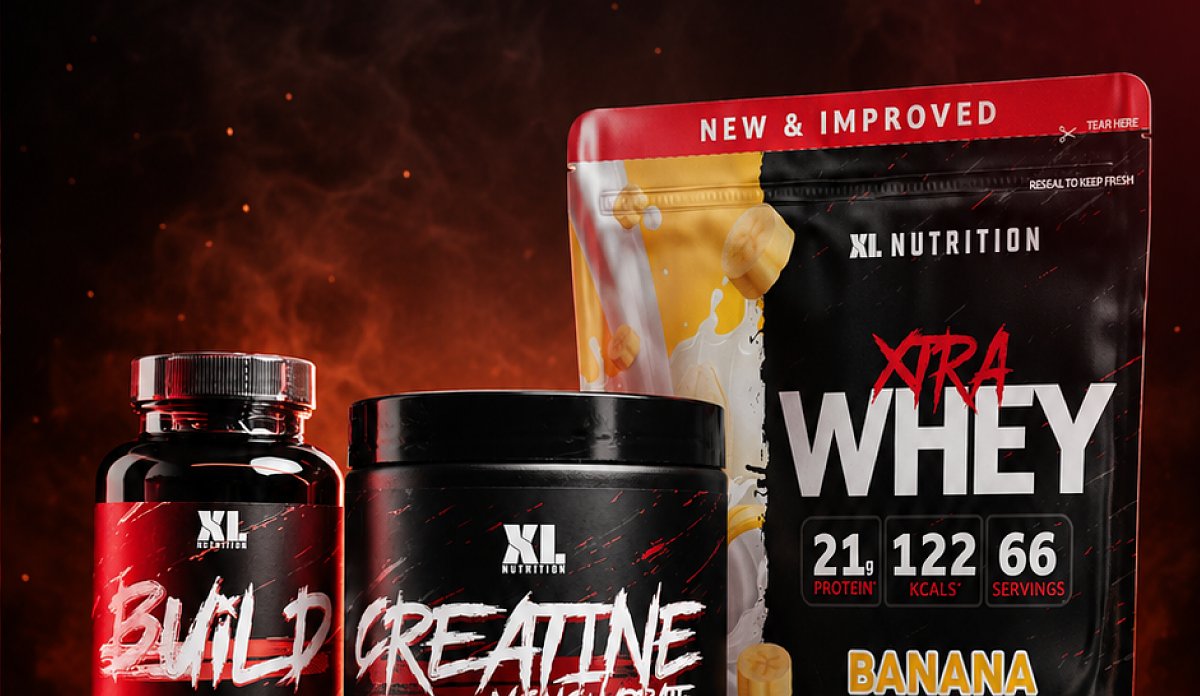 New & improved XL Nutrition Xtra Whey 21 protein 122 kcals 66 servings banana Build Creatine