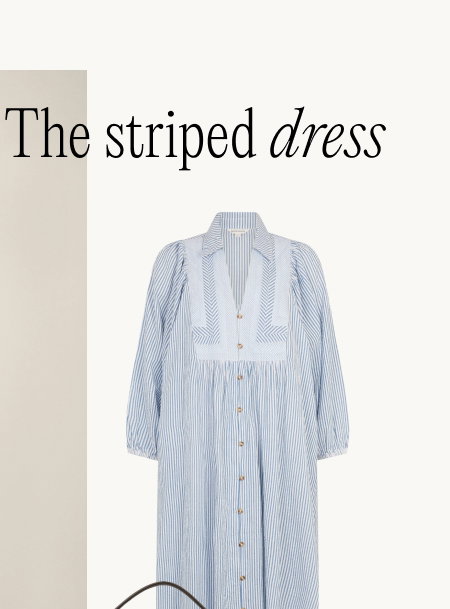 Callie Stripe Midi Shirt Dress Blue