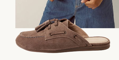 Iris Suede Slip On Loafers Natural