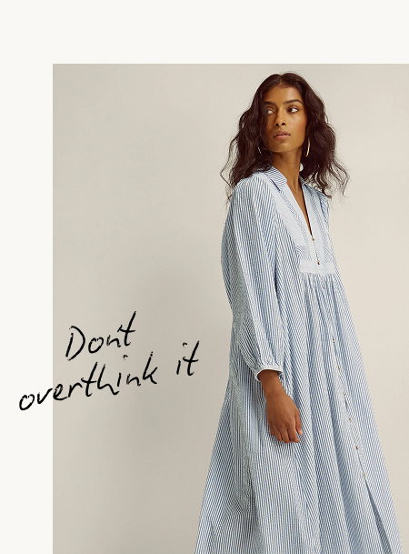 Callie Stripe Midi Shirt Dress Blue