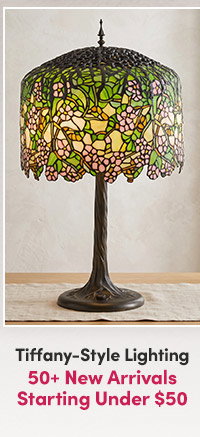 Tiffany-Style Lighting | 50+ New Starting Under $50 | Hand-Blown Stained Glass in Intricate Designs