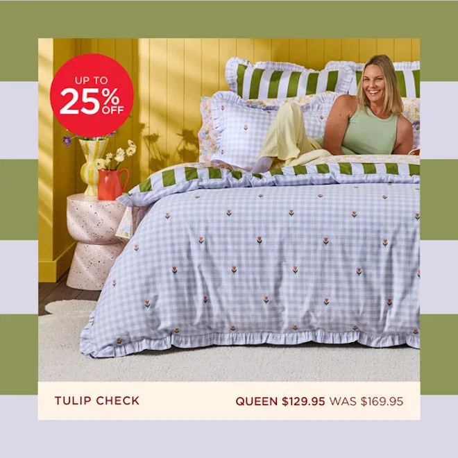 Tulip Check Quilt Cover