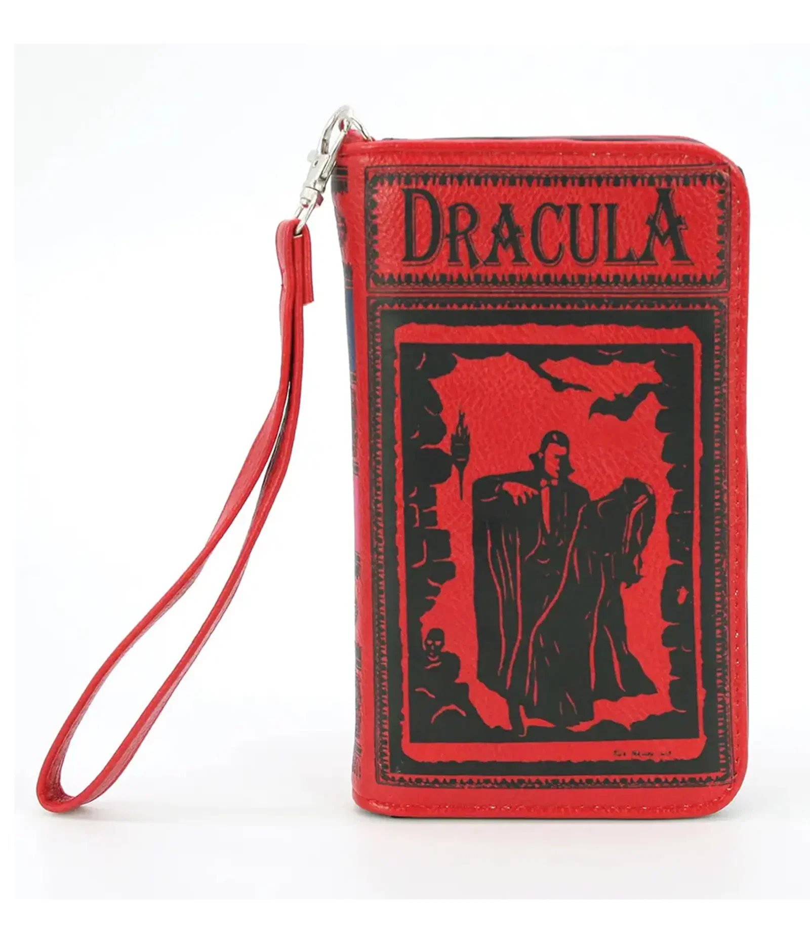 Image of Red Faux Leather Dracula Novel Wallet