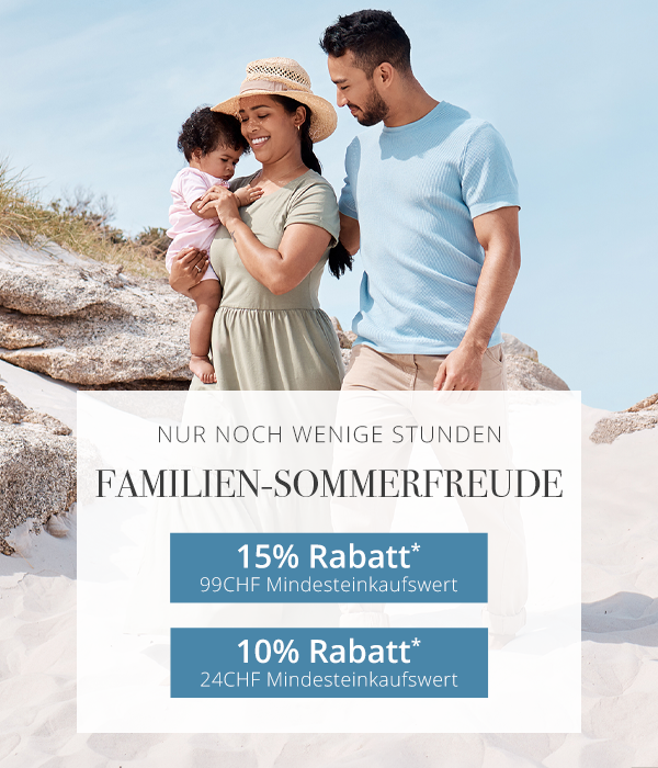 NUR HEUTE - FÜR DICH  - 15% Rabatt* -  99CHF Mindesteinkaufswert  - 10% Rabatt*  24CHF Mindesteinkaufswert