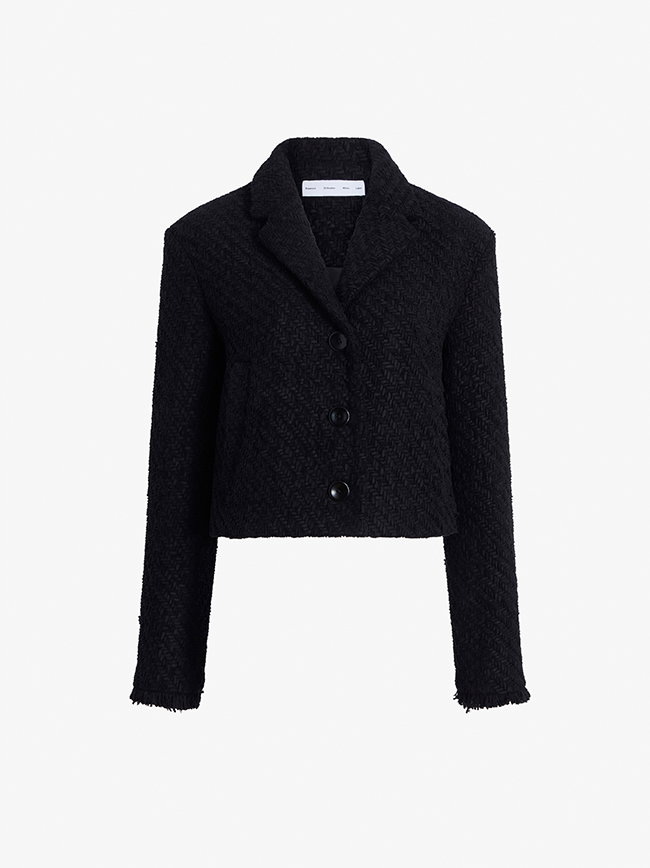Nima Jacket in Basket Weave in Black