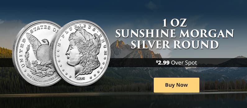 ON SALE: 1 oz Sunshine Morgan Silver Round (New, MintMark SI)