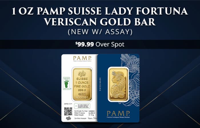 ON SALE: 1 oz PAMP Suisse Lady Fortuna Veriscan Gold Bar (New w/ Assay)