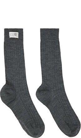 Gray Wool Blend Socks