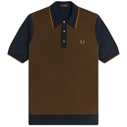 Fred Perry Tonic Waffle Knitted Shirt - Navy