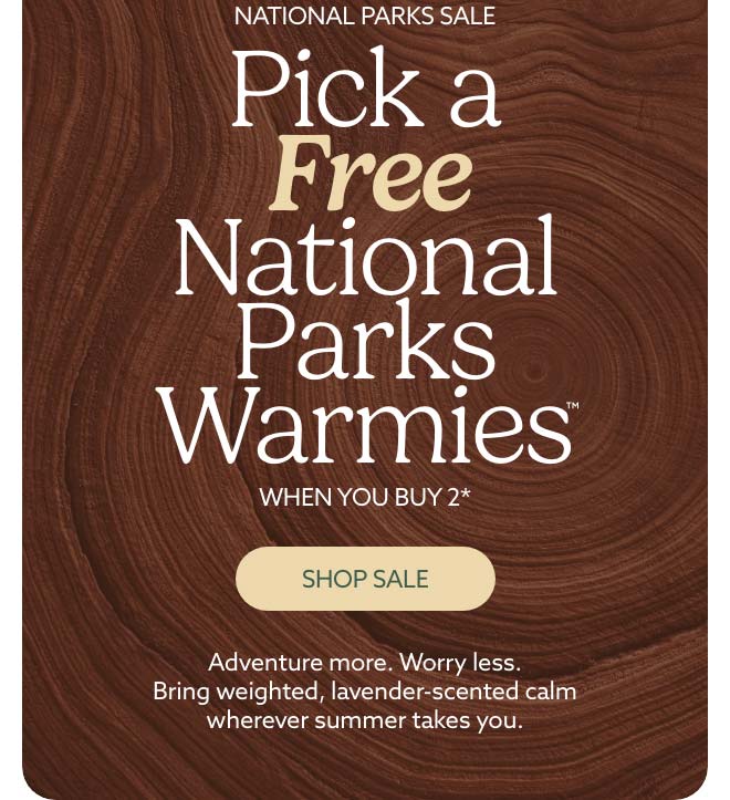 A brown text card. Shop National Parks Sale.