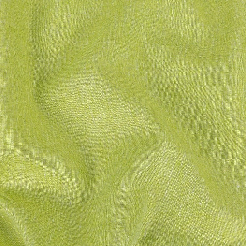 Image of Lightweight Linen Chambray - Heathered Lime Green - Minerva Collection