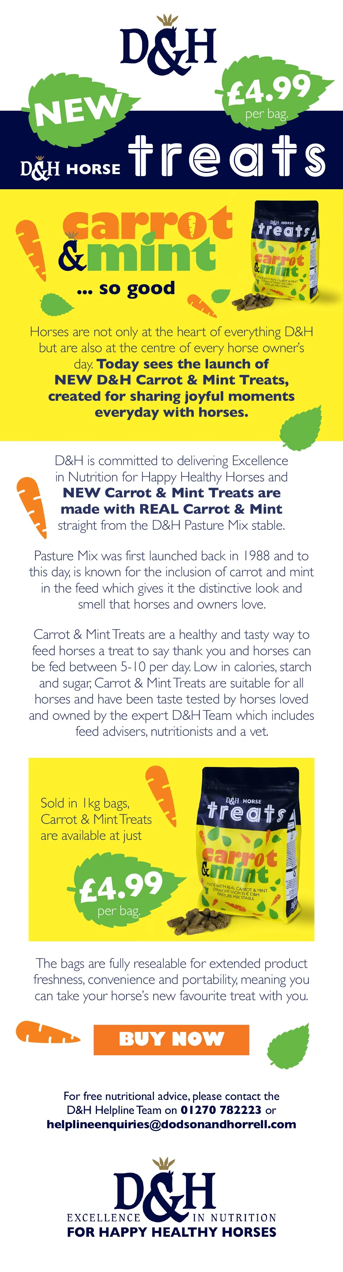 New Carrot & Mint Treats from Dodson & Horrell for £4.99