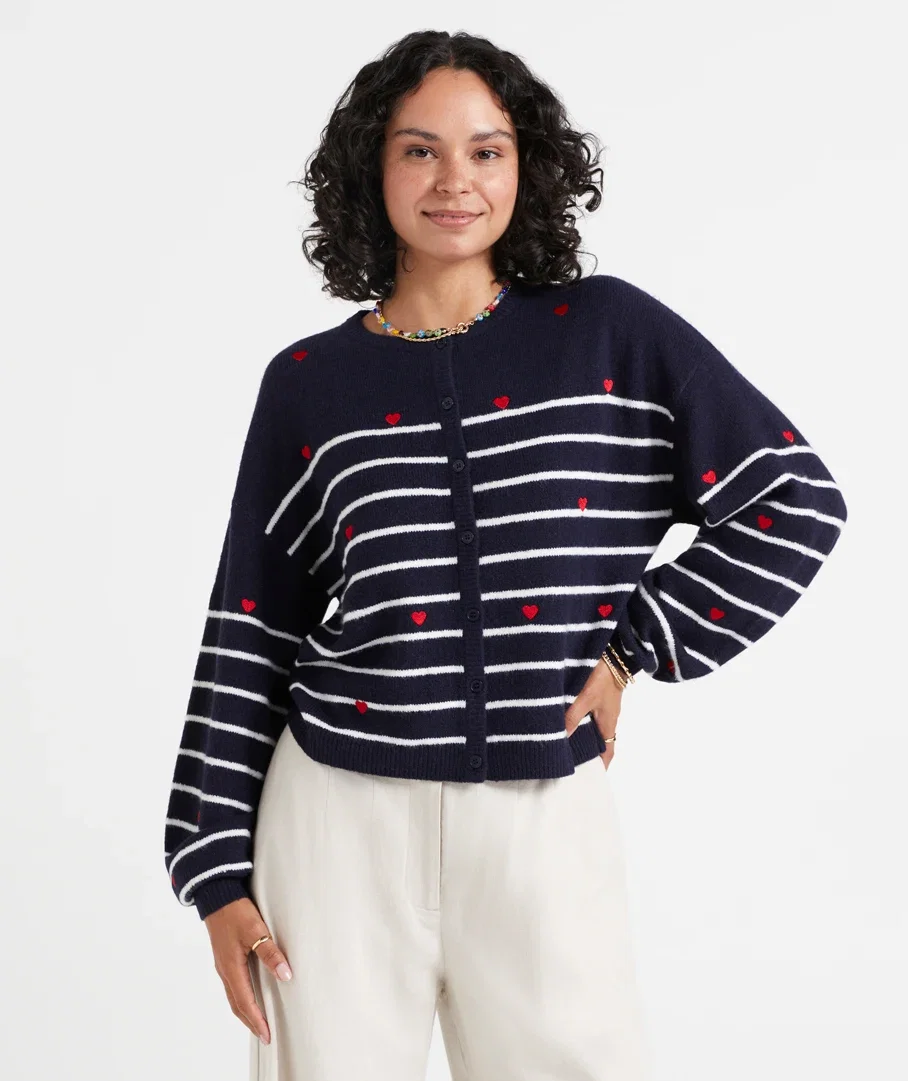 BONNIE STRIPE KNIT CARDIGAN
