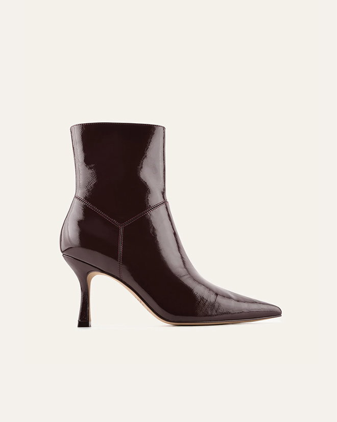 Amari Boots Merlot Crinkle Patent