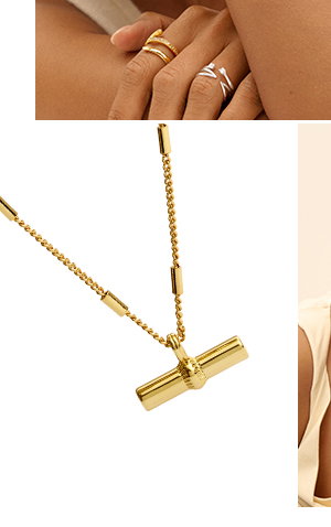 Classic Collection T-Bar Necklace In Gold Plating
