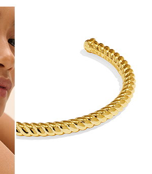 Bracelet Bar Cable Bangle In Gold Plating