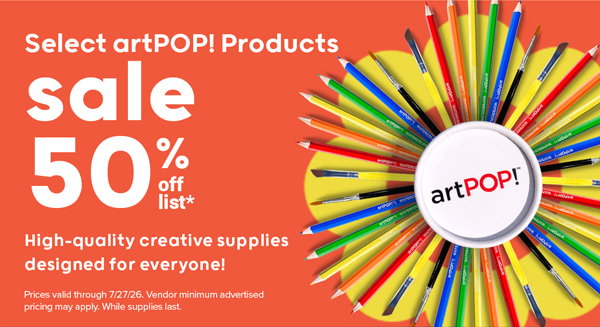 50% off Select artPOP! Products