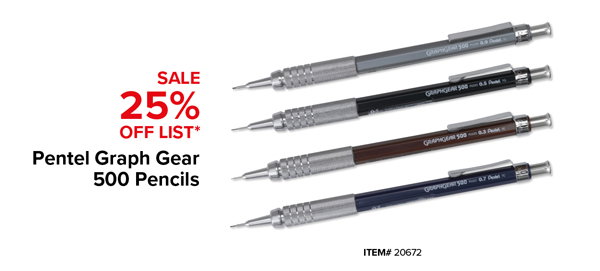 25% off Pentel Graph Gear 500 Mechanical Pencils