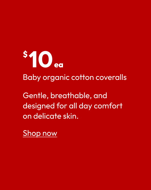 Baby organic cotton coveralls