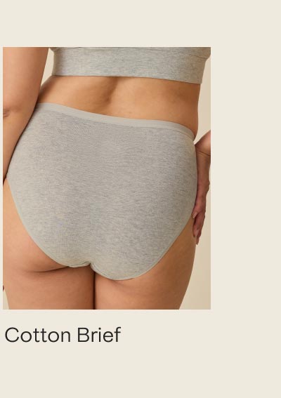 SoftStretch Cotton Maternity & Postpartum Brief in Grey Heather