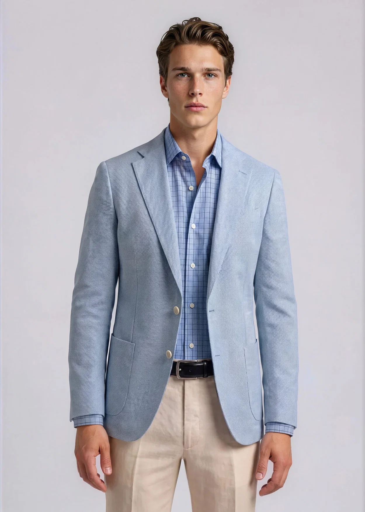 Image of Sky Birdeye Weave Sport Coat