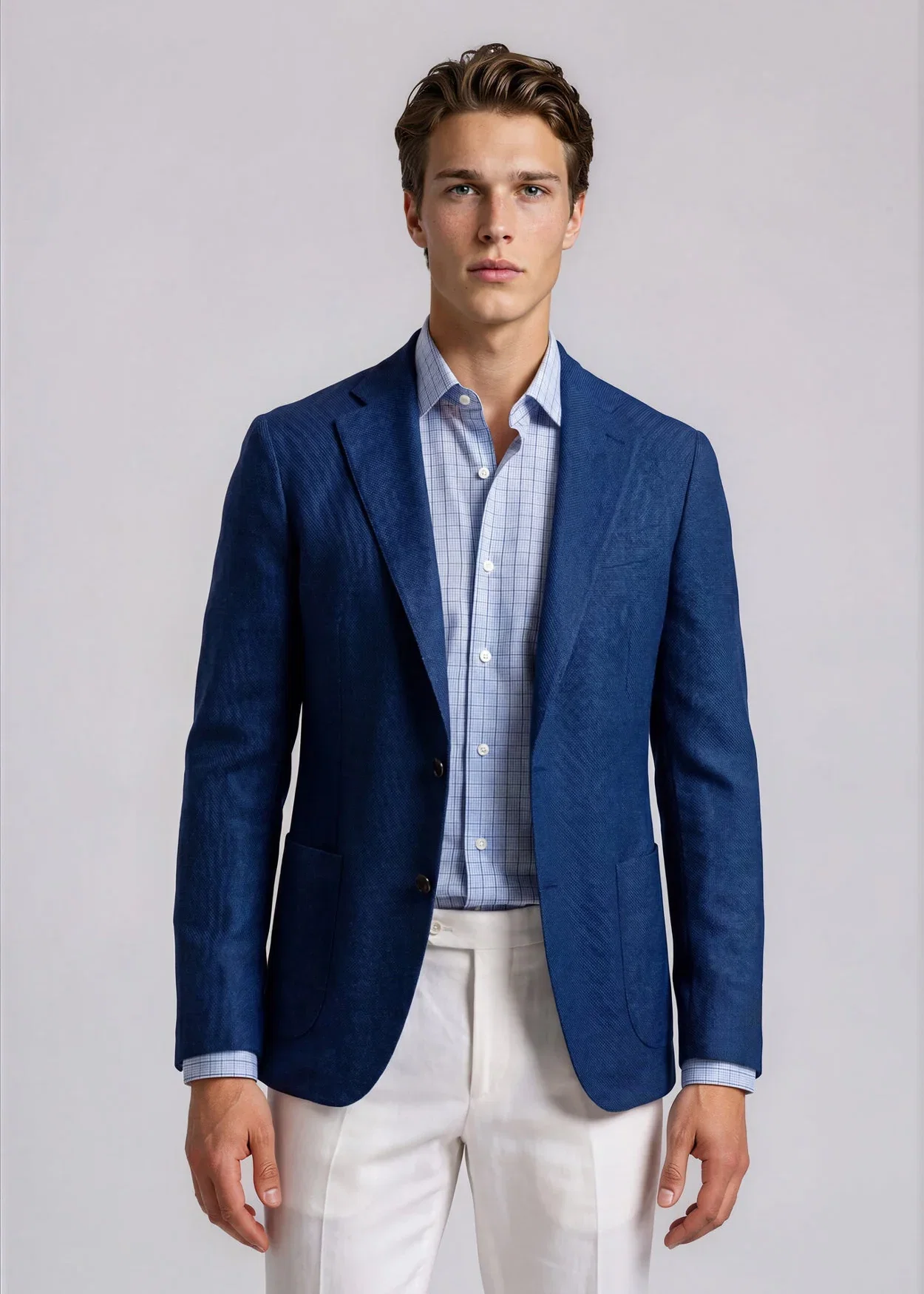 Image of Navy Birdeye Weave Sport Coat