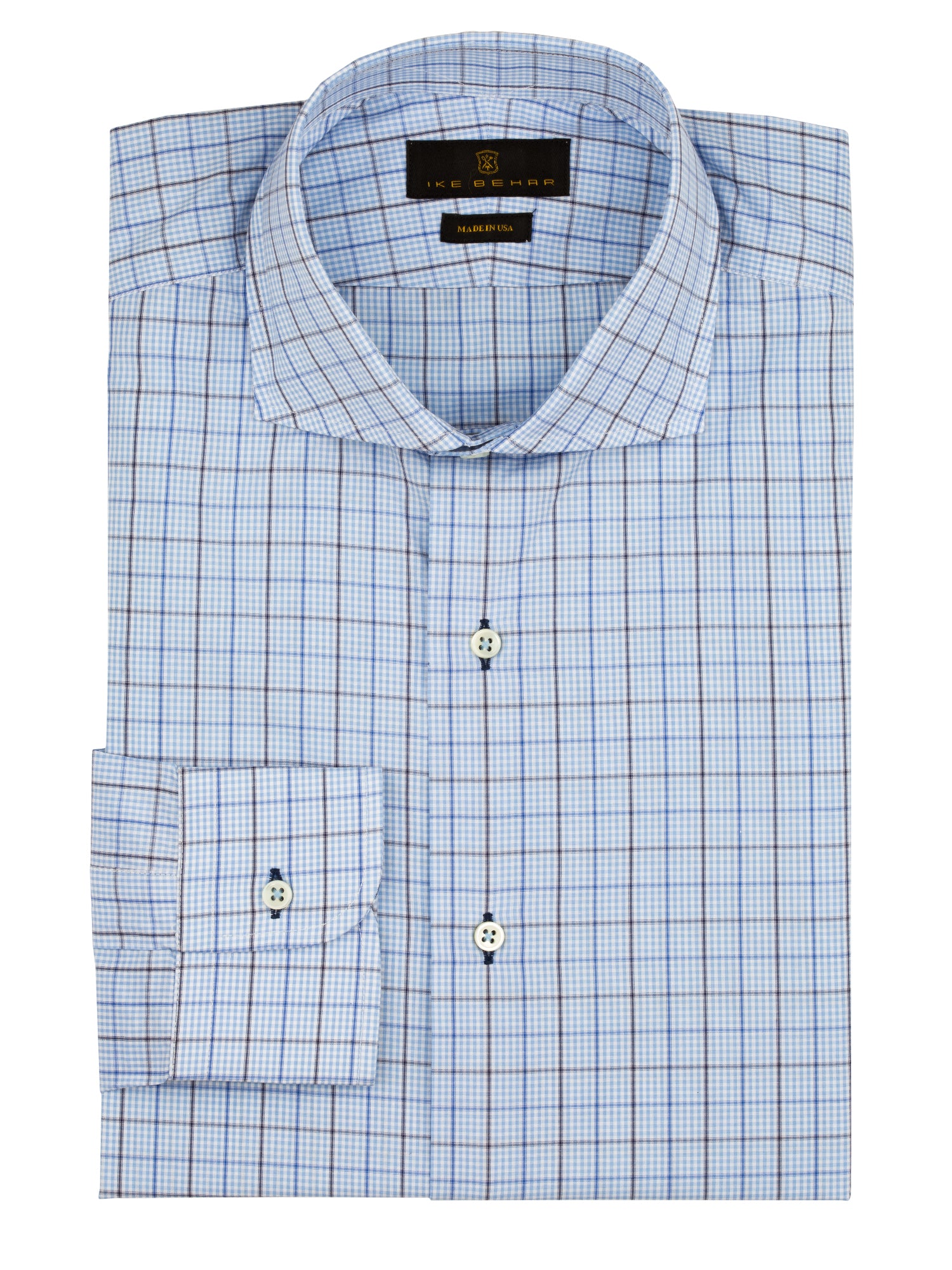 Image of Blue Graph Check Dress Shirt