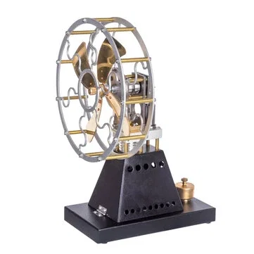 STARPOWER YH003 Vintage 4-Blades Heat Powered Thermal Stove Fan Stirling Engine Model Physics Science Discovery Experiment Gift Collection Toys