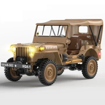 TRASPED HG4-58 RTR 1/14 2.4G 4WD RC Car Willys Military Truck for Jeep Off-Road Climbing LED Light Sound Winch Two Speed Metal Frame Rock Crawler Full Proportional Vehicles Models Toys