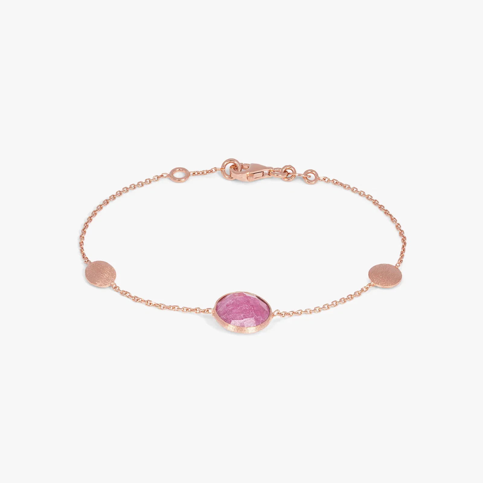 Image of Kensington Bracelet in 14K Satin Rose Gold with Ruby Root