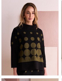Naya Avocado Spot Border Print Top