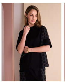 Naya Jacquard Spot Panel Top