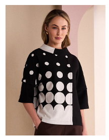 Naya Spot Border Print Top