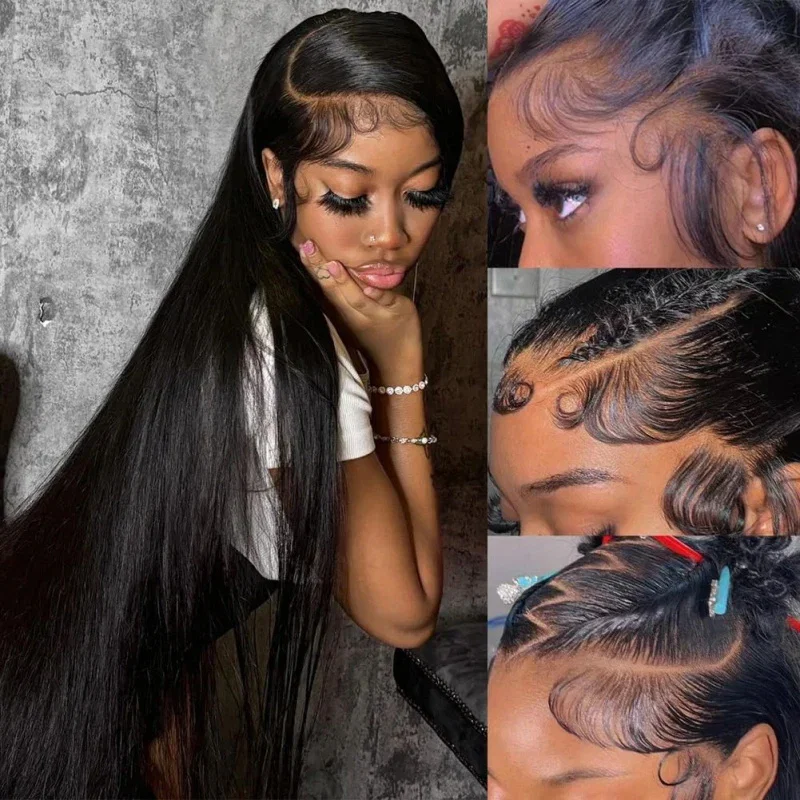 250% Density 32 Inch Long Straight Human Hair Wig 13x6 HD Lace Front Wigs Affordable Glueless Wigs