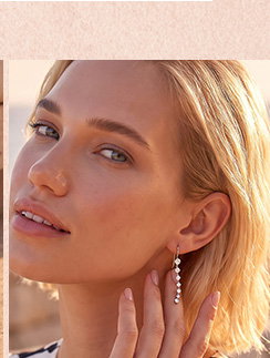 Long Silver Zircon Dangle Hook Drop Earrings