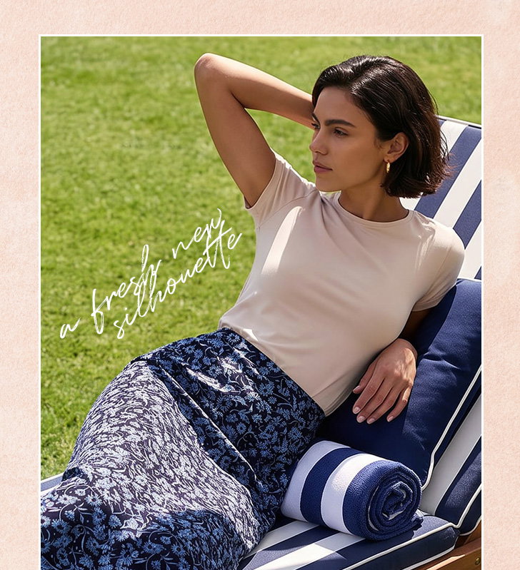 Flower Print Jersey Stretch Skirt