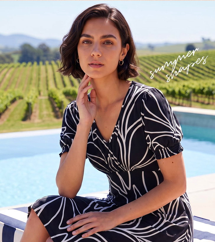 Leaf Print Gathered Midi Dress