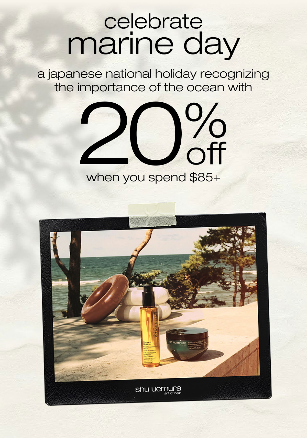 up to 20% off when you spend $85