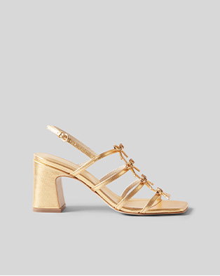 Sandales à talon cuir