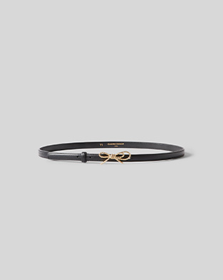 Ceinture Cuir noir avec noeud