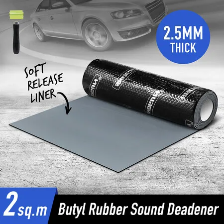 Butyl Sound Deadener Car Deadening Mat Audio Noise Insulation Automotive Shock Proofing Shield Vehicle Vibration Dampening Rubber 2.5mm 2 SQM 50x400cm