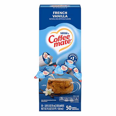 Coffee mate Singles French Vanilla Liquid Creamer, 0.38 oz., 50/Box (NES35170)