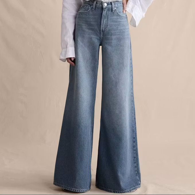 High-Rise Wide-Leg Lightweight Palazzo Jean