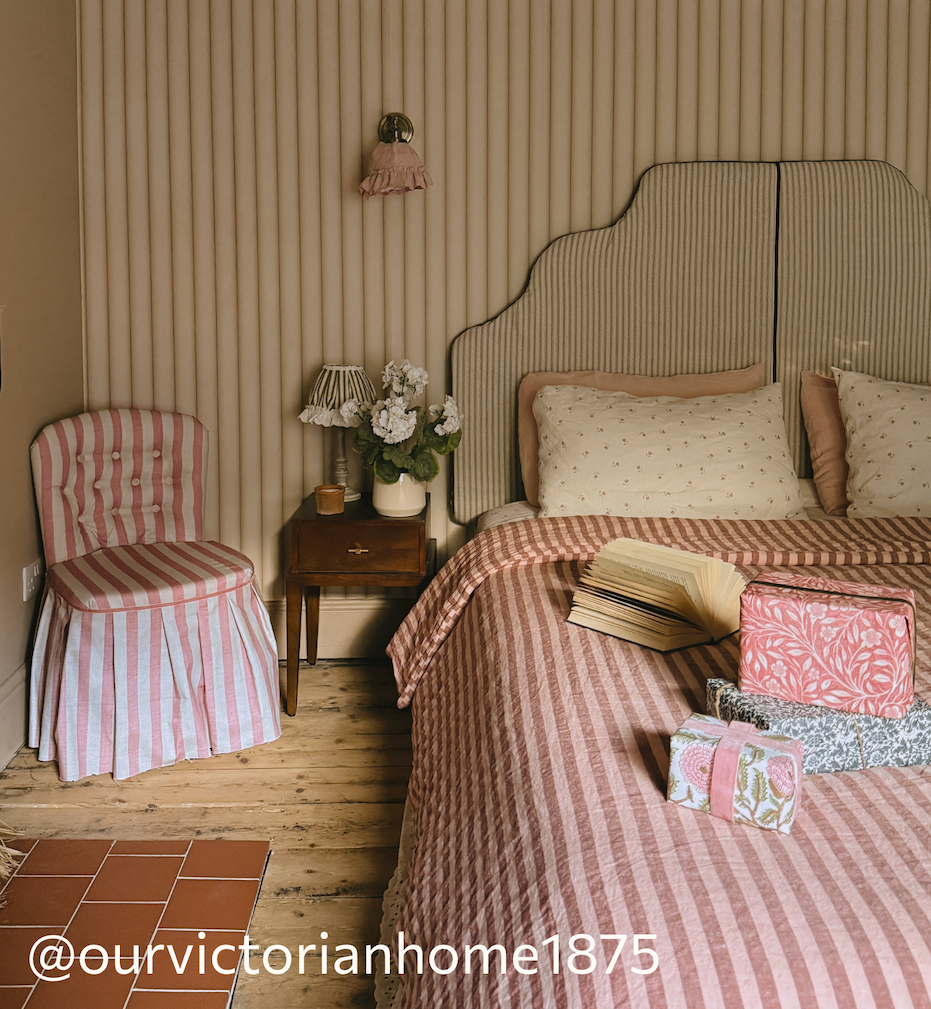 Rhubarb & Rose Pembroke Stripe Linen Blend Duvet Cover