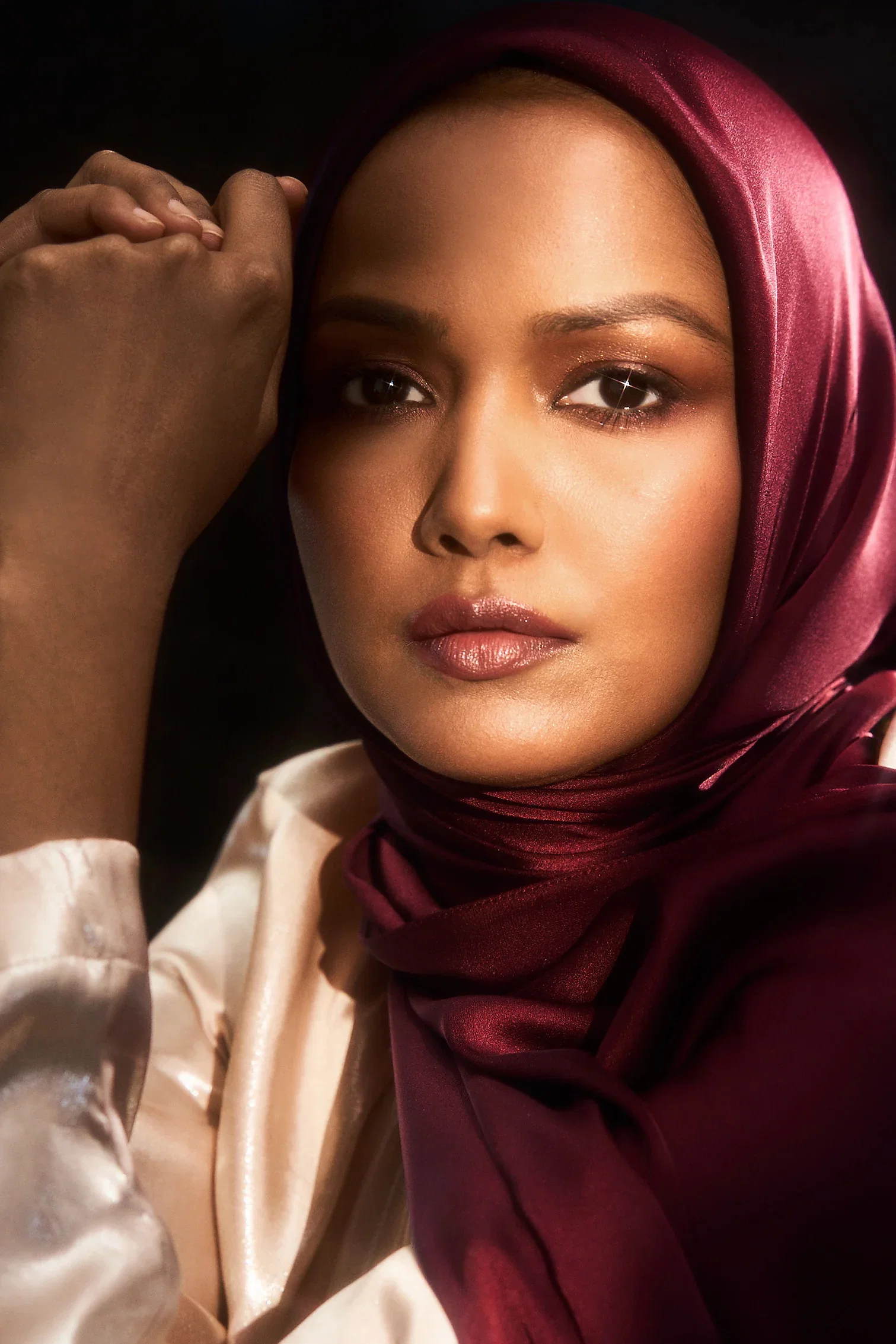 Image of Perfect Satin Hijab - Bordeaux