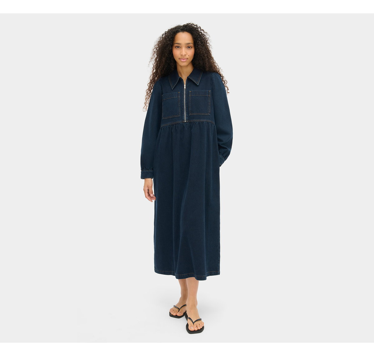 GABRIELLA DENIM MIDI DRESS