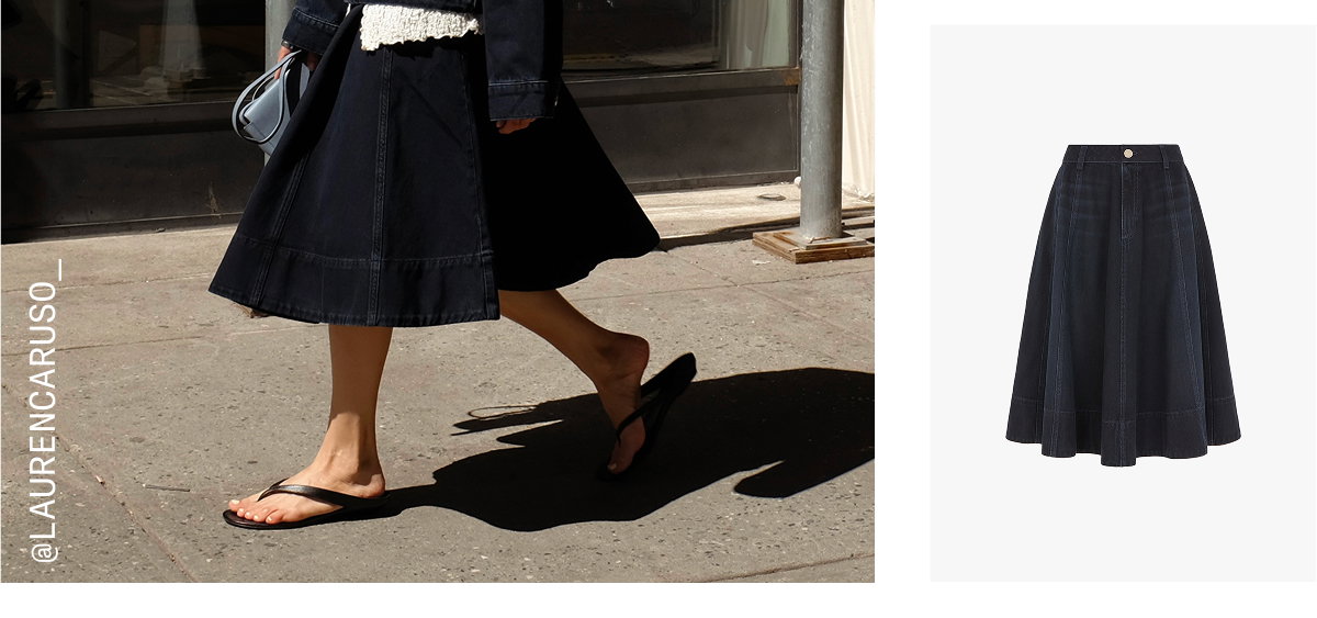 LANA DENIM MIDI SKIRT